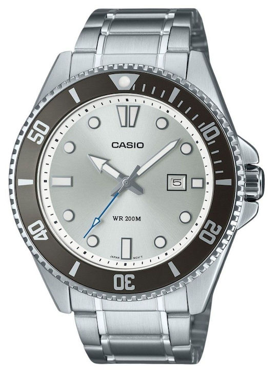 Casio Standard Herrenuhr Batterie mit Silber ro...