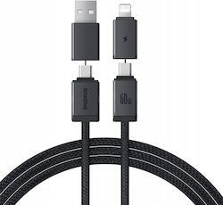 Baseus USB към Type-C / Lightning кабел Черен 1m