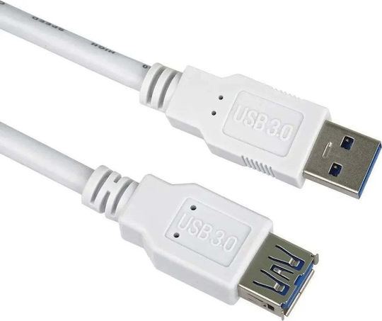 PremiumCord USB 3.0 Cable USB-A male - Λευκό 0.5m