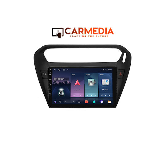 Carmedia Ηχοσύστημα Αυτοκινήτου για Peugeot 301 Citroen C-Elysee 2013-2026 (Bluetooth/USB/WiFi/GPS/Apple-Carplay/Android-Auto) με Οθόνη Αφής 9"