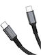 Cablu Braided USB-C tată - USB-C Negru 1m