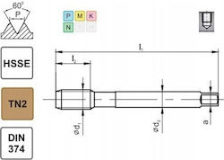 Fanar M20x1.5 Резбова Кола Din-374c R40 6h Hsse Tin 800x