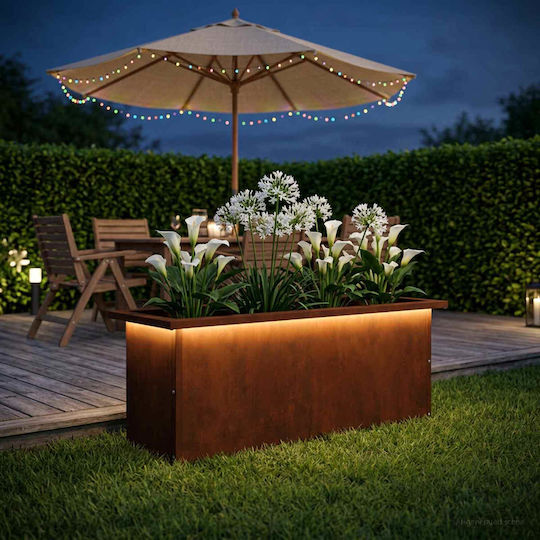 vidaXL Метална Кутия За Саксии Rusty 30x80x30см