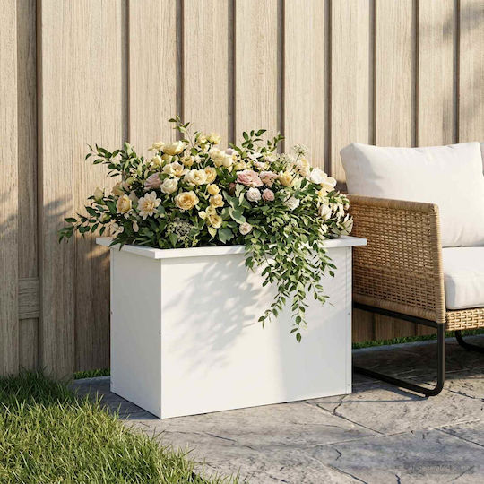 vidaXL Metallic White Planter Box 40x60x40cm