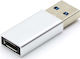 Art OEM-C12 Μετατροπέας USB-A male σε USB-C female Ασημί