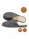 Memory-Schaum Leder Herren Hausschuhe Grau