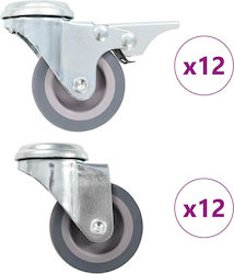 vidaXL 277884 Въртящи Каучукови Колела със Спирачка 24 Бройки vidaXL 277884 Въртящи Каучукови Колела със Спирачка 24 Бройки