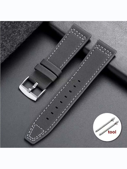 Grey Leather Strap 22mm