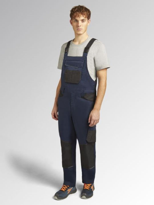 Utility Diadora Работен гащеризон с тиранти Син Poly 2.0 Twill Stretch 64% Polyester 33% Cotton 3% Elastane 250 G/m² 183062