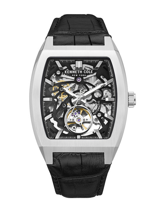 Herrenuhr Automatisch mit Schwarzem Lederarmband
