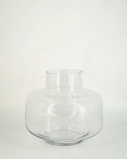 Decorative Glass Transparent Vase Φ30xH30cm