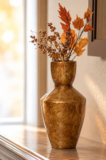 Kaemingk Decorative Beige Ceramic Vase 19x19xH30cm