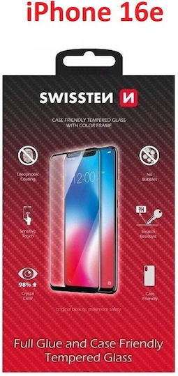 Swissten Протекторно Стъкло Glass Color Frame Case Friendly Apple iPhone 16e