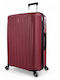 Rain Large Hard Burgundy Suitcase with 4 Wheels