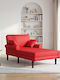 Modern Recliner from Faux Leather Red W106xD174xH86cm