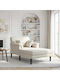 Șezlong Modern Din Catifea Bej 101x174x90 cm
