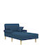 Modern Fabric Blue Recliner W106xD174xH86cm