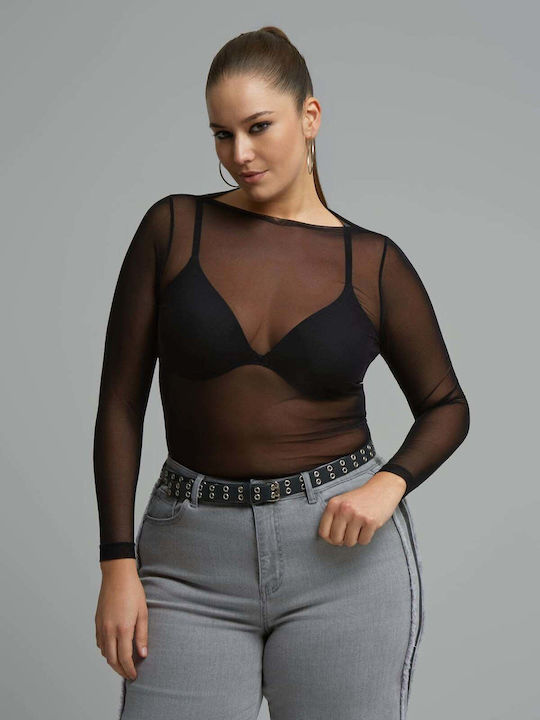 Bluza Damă Mânecă Lungă Neagră