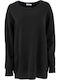 Women's Cotton Long Sleeve Black Blouse