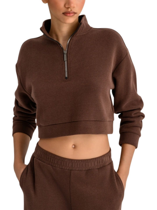 Women's Long Sleeve Brown Blouse