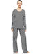 Pink Label Sommer Damen Schlafanzughose Navy