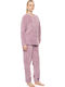 Pink Label Winter Women's Pyjamas Set Fleece Dusty Pink