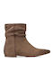 Suede Women's Ankle Boots Brown