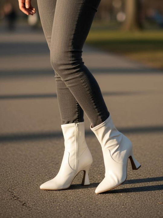 Stiefeletten Damen mit Hohem Absatz Beiges