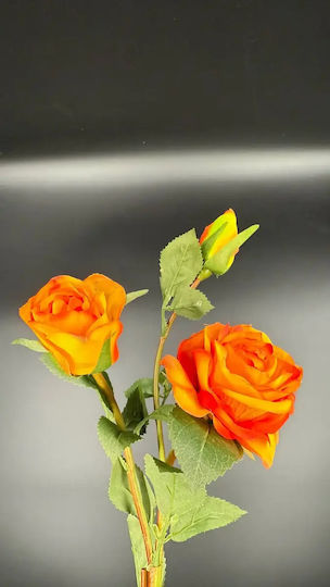 Künstliche Orange Rose Blume 65cm