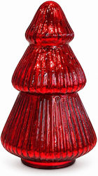 Christmas Glass Red Candlestick 18x10cm