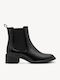 Leder Damen Stiefeletten Schwarz