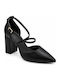 Pumps mit Riemchen & Chunky Hoch Absatz Schwarz