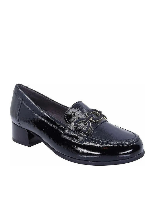 Leder Damen Mokassins in Schwarz Farbe