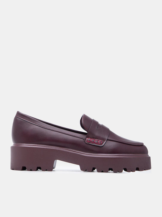Luigi Women's Loafers In Burgundy Colour