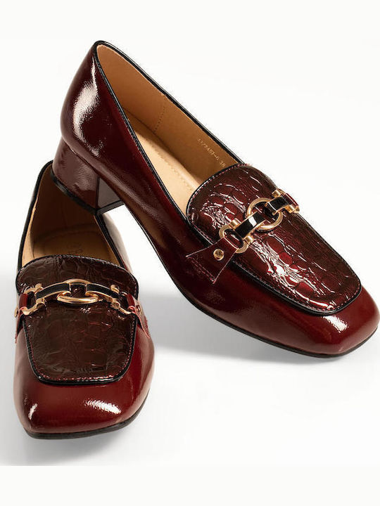 Pantofi Cu Toc Din Lac Burgundy