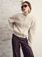 Short Women's Bomber Jacket Beige
