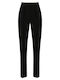 Women's High Rise Crepe Trousers in Regular Fit Black
