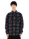 Long Sleeve Flannel Shirt in Regular Fit, Blue Checked