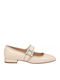 Damen-Ballerinas aus Ecru-Lackleder