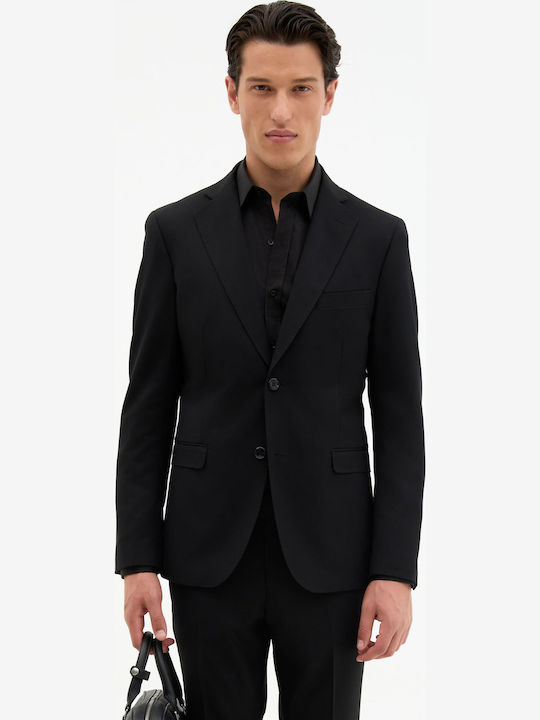 Jachetă De Costum Pentru Bărbați Cu Fit Slim Negru