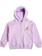 Kinder-Strickjacke mit Kapuzen in Flieder