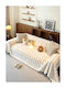 Silk Fashion Burble Fur Armchair Throw 180x180cm Ivory