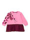 Rochie de Fete din Fleece cu Mânecă Lungă din Tulle Animal Print Beaujolais