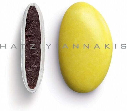 CHatzigiannakis Bijoux Supreme Sugared Almonds in Standard Shape with Chocolate Flavour Yellow 1000gr