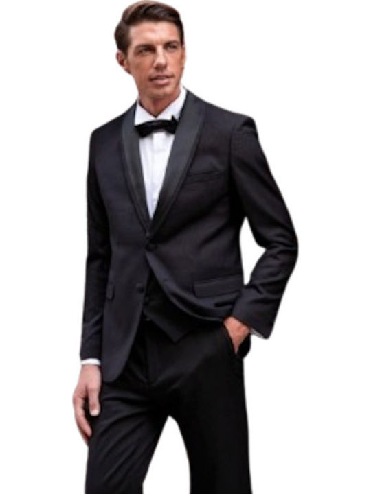 Costum bărbătesc cu vestă negru