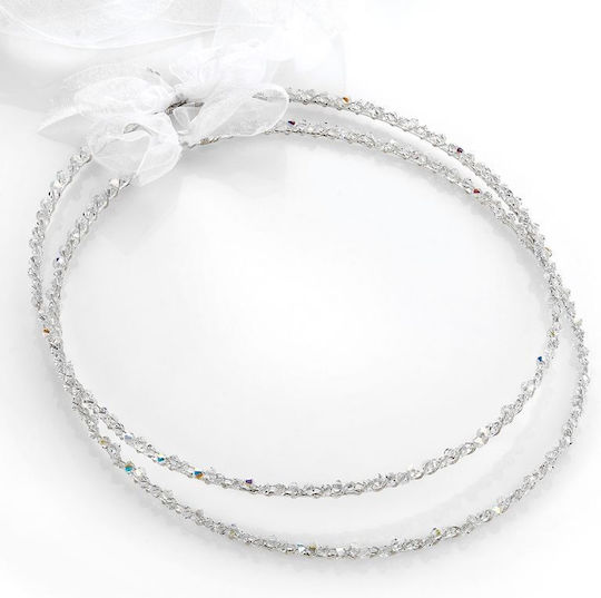 Χειροποίητα Στέφανα Γάμου Swarovski Θαρβίς 608 Ασημένιο