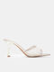 Damen Pantoletten mit Hoch Absatz in Gold Farbe