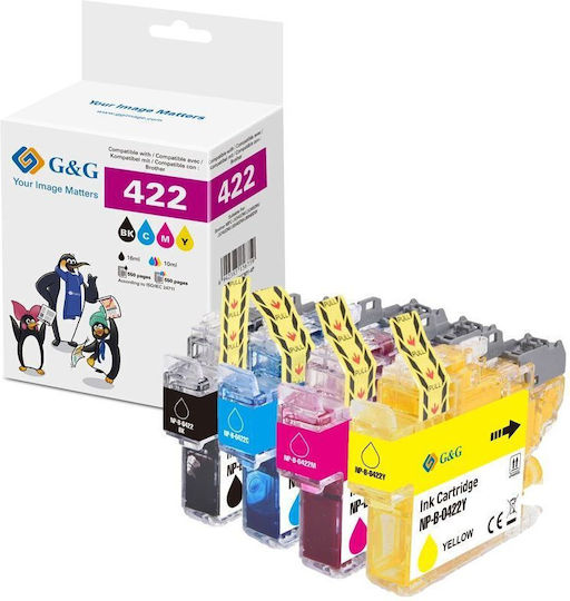 G&G Paket Kompatibler Tintenpatronen InkJet Brother Lc422val 550 Seiten Schwarz 1Stück