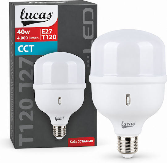 Lucas LED Лампа 40W за Фасунга E27 и Форма T120 Регулируемо Бяло 4000lm
