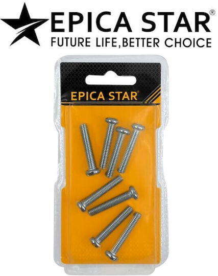 Epica Star Schraube Metallisch mit Länge 4mm 20 Stück